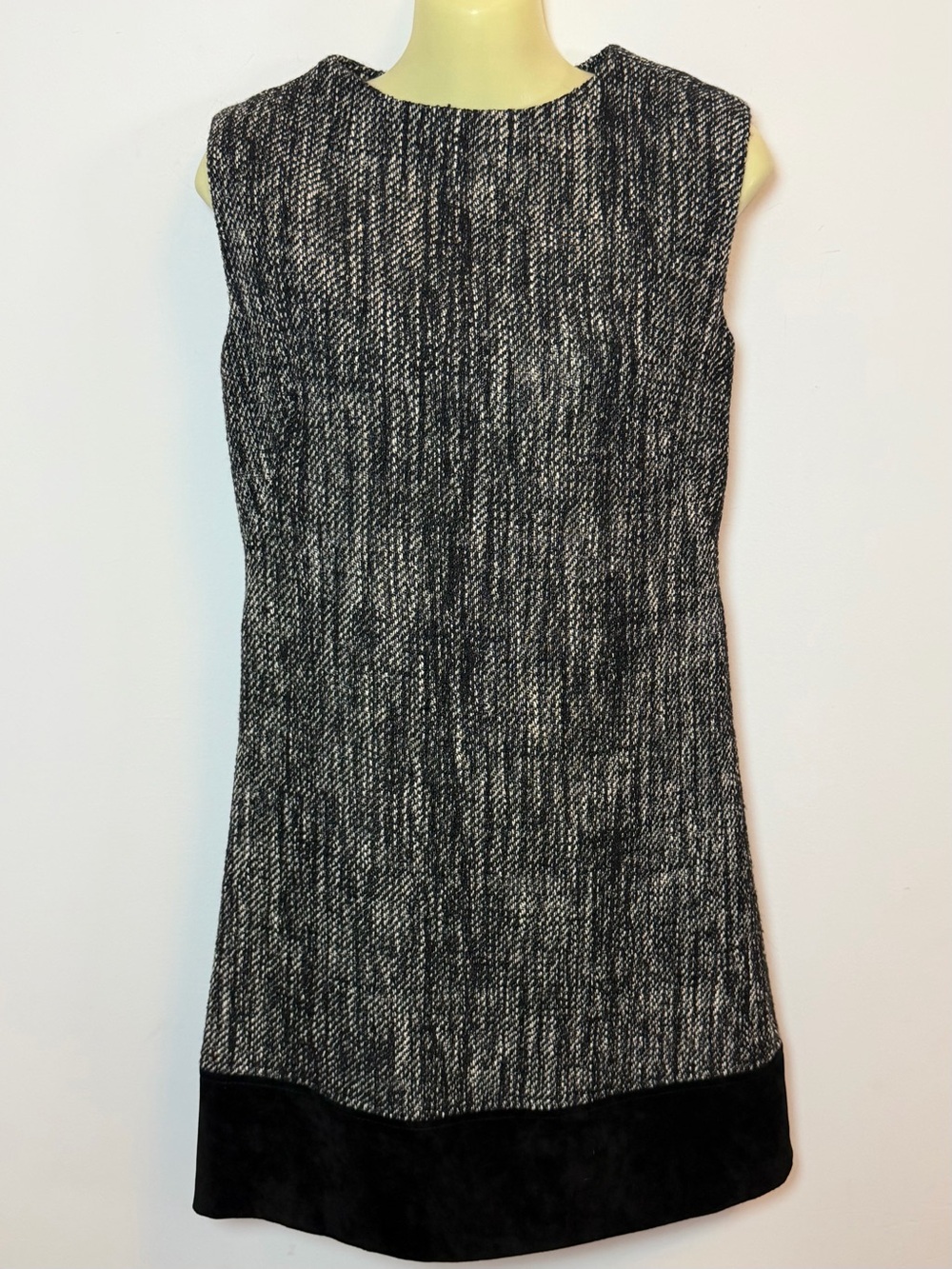 Milly of New York Black and White Tweed Sheath Mini Dress